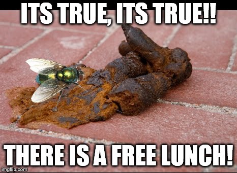 Free lunch | ITS TRUE, ITS TRUE!! THERE IS A FREE LUNCH! | image tagged in free stuff | made w/ Imgflip meme maker
