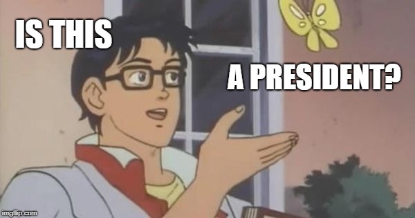 Is This a Pigeon | IS THIS; A PRESIDENT? | image tagged in is this a pigeon | made w/ Imgflip meme maker