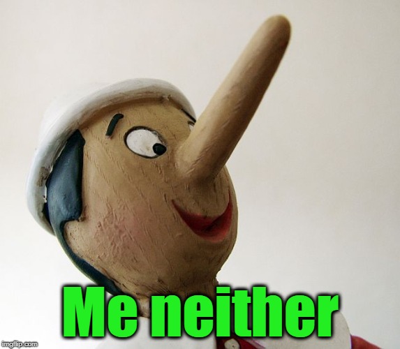 Pinnochio | Me neither | image tagged in pinnochio | made w/ Imgflip meme maker