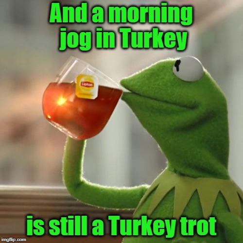 But That's None Of My Business Meme | And a morning jog in Turkey is still a Turkey trot | image tagged in memes,but thats none of my business,kermit the frog | made w/ Imgflip meme maker