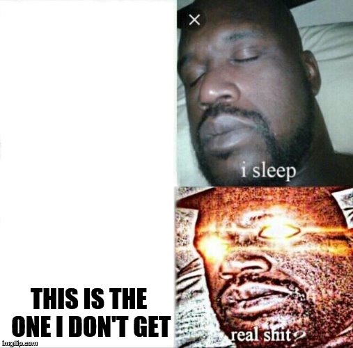 Sleeping Shaq Meme | THIS IS THE ONE I DON'T GET | image tagged in memes,sleeping shaq | made w/ Imgflip meme maker