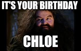 hagrid yer a wizard | IT'S YOUR BIRTHDAY; CHLOE | image tagged in hagrid yer a wizard | made w/ Imgflip meme maker