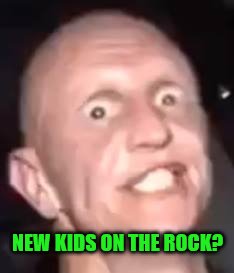 Meth , Not even once | NEW KIDS ON THE ROCK? | image tagged in meth  not even once | made w/ Imgflip meme maker