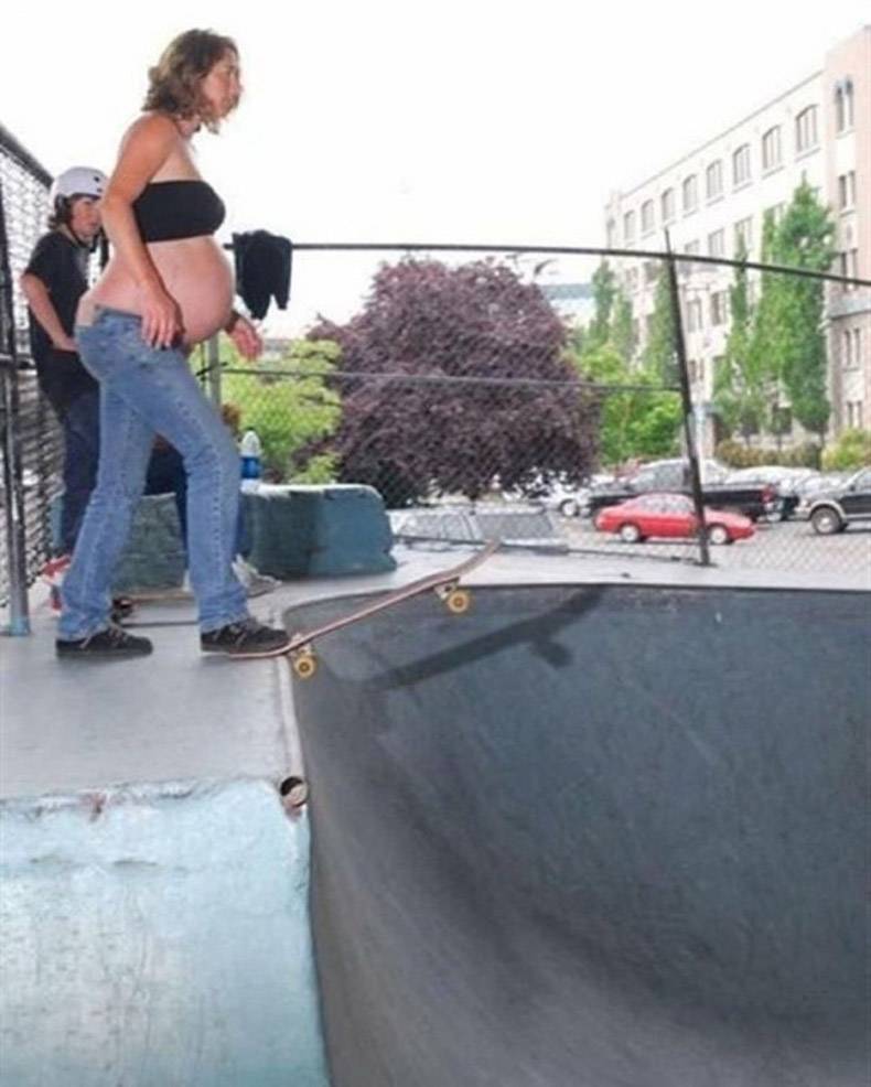 Pregnant Skateboarding Abortion Blank Meme Template