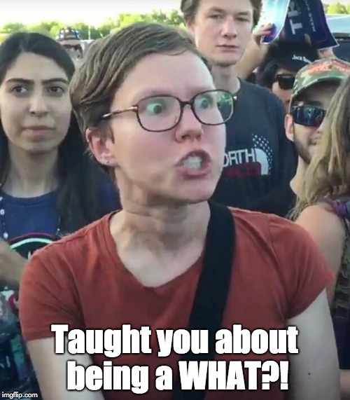 Taught you about being a WHAT?! | image tagged in super_triggered | made w/ Imgflip meme maker