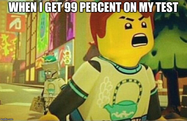 WHEN I GET 99 PERCENT ON MY TEST | image tagged in ninjago | made w/ Imgflip meme maker
