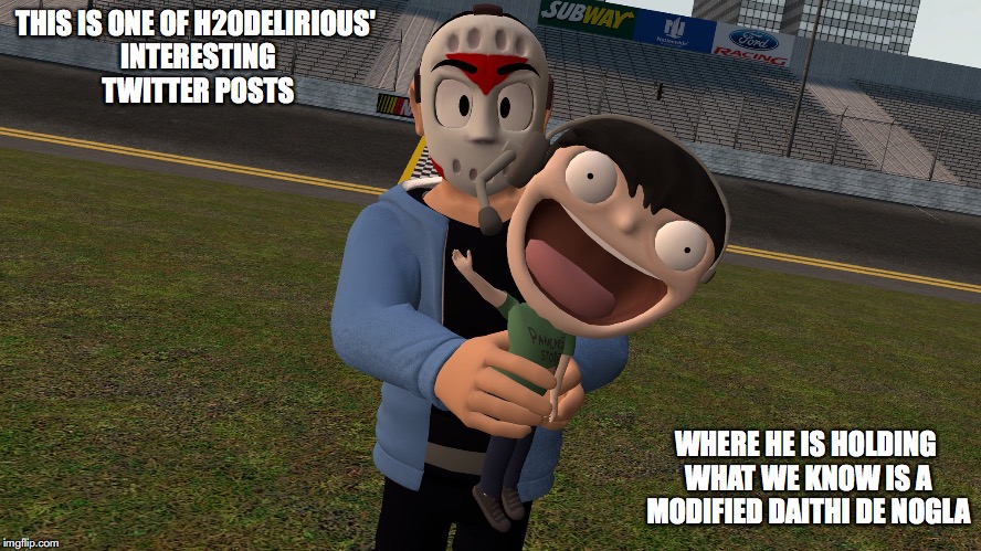 H2ODelirious' Father's Day Post | THIS IS ONE OF H20DELIRIOUS' INTERESTING TWITTER POSTS; WHERE HE IS HOLDING WHAT WE KNOW IS A MODIFIED DAITHI DE NOGLA | image tagged in h20delirious,daithi de nogla,youtube,memes,gmod | made w/ Imgflip meme maker
