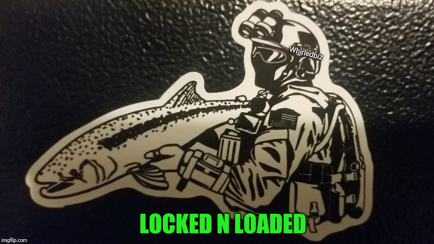 Tactical Trout | Whirledbiz; LOCKED N LOADED | image tagged in tactical,fishing,sfw,military,funn | made w/ Imgflip meme maker