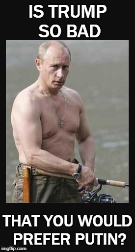 Trump Or Putin? | IS TRUMP SO BAD; THAT YOU WOULD PREFER PUTIN? | image tagged in trump,putin,trump and putin | made w/ Imgflip meme maker