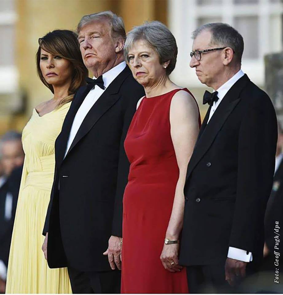High Quality Donald Trump and Theresa May Blank Meme Template