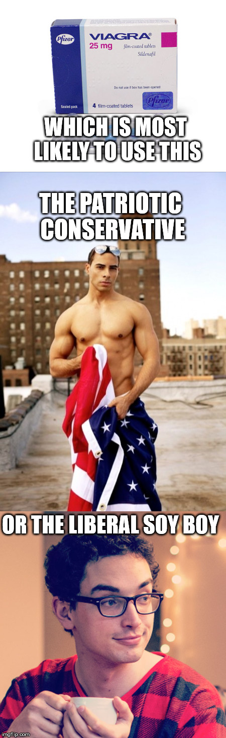WHICH IS MOST LIKELY TO USE THIS; THE PATRIOTIC CONSERVATIVE; OR THE LIBERAL SOY BOY | made w/ Imgflip meme maker