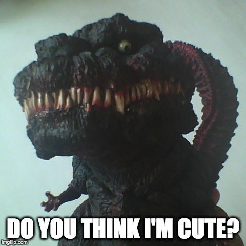 toothy smile | DO YOU THINK I'M CUTE? | image tagged in funny memes | made w/ Imgflip meme maker