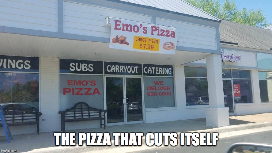 THE PIZZA THAT CUTS ITSELF | image tagged in food,pizza | made w/ Imgflip meme maker