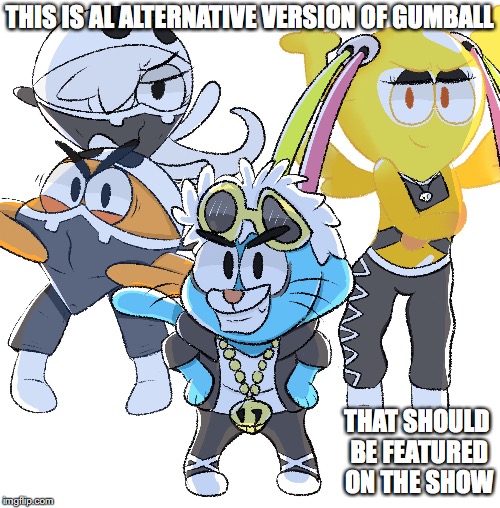 Team Gumball | THIS IS AL ALTERNATIVE VERSION OF GUMBALL; THAT SHOULD BE FEATURED ON THE SHOW | image tagged in team scull,pokemon,the amazing world of gumball,gumball watterson,memes,pokemon sun and moon | made w/ Imgflip meme maker