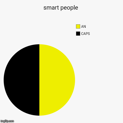 smart people | CAPS, AN | image tagged in funny,pie charts | made w/ Imgflip chart maker
