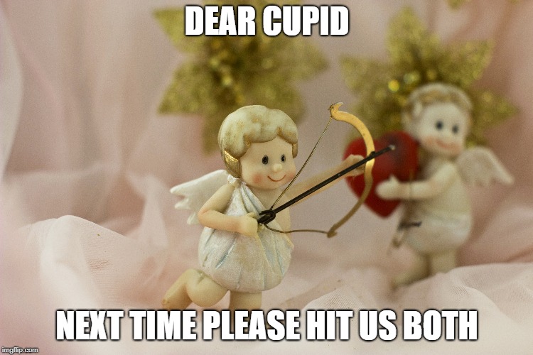 DEAR CUPID; NEXT TIME PLEASE HIT US BOTH | made w/ Imgflip meme maker
