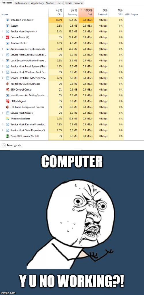Struggles of Owning a Laptoaster... | COMPUTER; Y U NO WORKING?! | image tagged in y u no,computer,the struggle is real | made w/ Imgflip meme maker