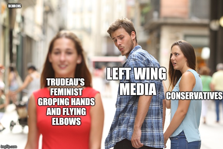 Liberal establishment media | BEHRENS; LEFT WING MEDIA; TRUDEAU'S FEMINIST GROPING HANDS AND FLYING ELBOWS; CONSERVATIVES | image tagged in cultural marxism,projectmockingbird | made w/ Imgflip meme maker