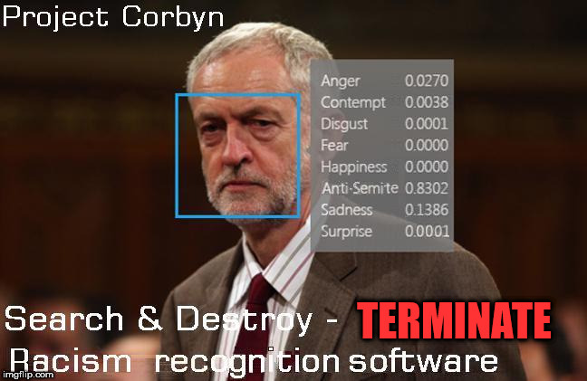 Corbyn - Anti-Semite and a Racist | TERMINATE | image tagged in corbyn eww,communist socialist,party of haters,momentum students,funny,labour anti-semitism | made w/ Imgflip meme maker