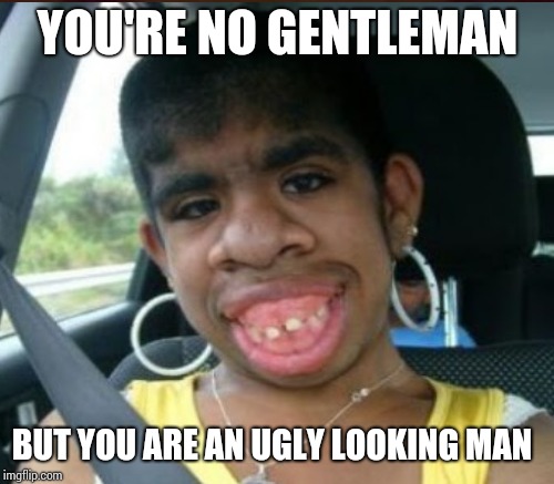 YOU'RE NO GENTLEMAN BUT YOU ARE AN UGLY LOOKING MAN | made w/ Imgflip meme maker