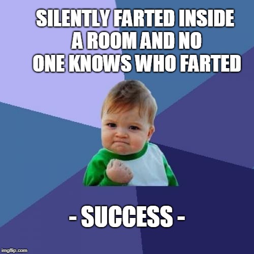 Success Kid Meme | SILENTLY FARTED INSIDE A ROOM AND NO ONE KNOWS WHO FARTED; - SUCCESS - | image tagged in memes,success kid | made w/ Imgflip meme maker