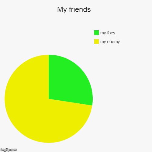 My friends  | my enemy , my foes | image tagged in funny,pie charts | made w/ Imgflip chart maker