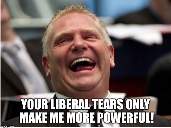 Doug Ford  | YOUR LIBERAL TEARS ONLY MAKE ME MORE POWERFUL! | image tagged in doug ford,liberals | made w/ Imgflip meme maker