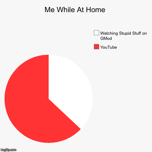 Me While At Home | YouTube, Watching Stupid Stuff on GMod | image tagged in funny,pie charts | made w/ Imgflip chart maker