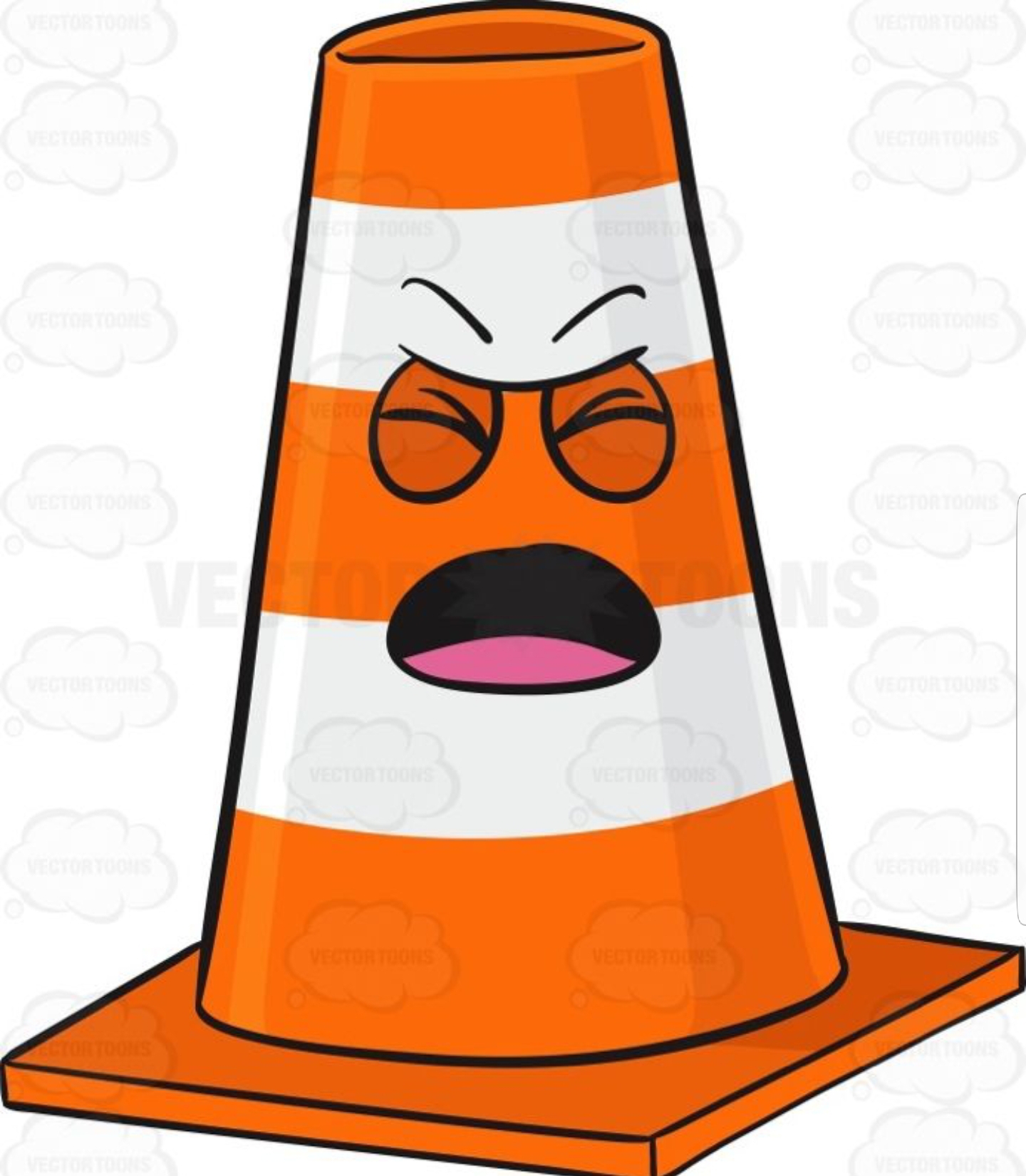 Orange cone Blank Meme Template