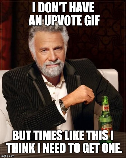 The Most Interesting Man In The World Meme | I DON'T HAVE AN UPVOTE GIF BUT TIMES LIKE THIS I THINK I NEED TO GET ONE. | image tagged in memes,the most interesting man in the world | made w/ Imgflip meme maker