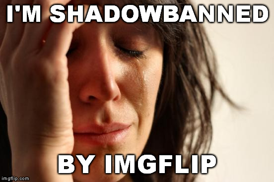 First World Problems Meme | I'M SHADOWBANNED BY IMGFLIP | image tagged in memes,first world problems | made w/ Imgflip meme maker