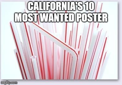 Straws | CALIFORNIA'S 10 MOST WANTED POSTER | image tagged in straws | made w/ Imgflip meme maker