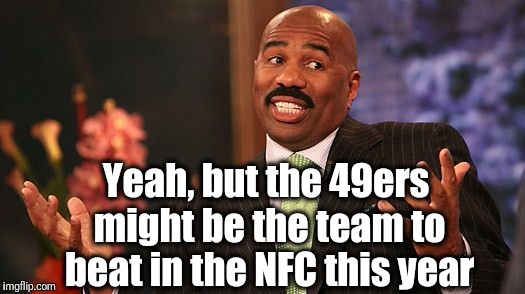 shrug | Yeah, but the 49ers might be the team to beat in the NFC this year | image tagged in shrug | made w/ Imgflip meme maker