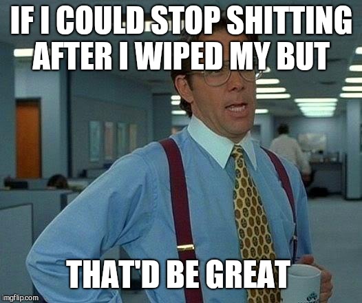 That Would Be Great Meme | IF I COULD STOP SHITTING AFTER I WIPED MY BUT; THAT'D BE GREAT | image tagged in memes,that would be great | made w/ Imgflip meme maker
