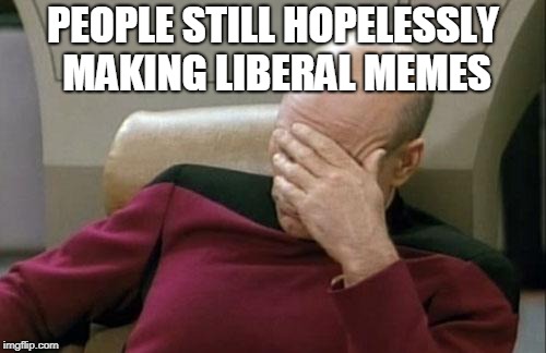 Bets of luck and RIP | PEOPLE STILL HOPELESSLY MAKING LIBERAL MEMES | image tagged in memes,captain picard facepalm,funny,liberals,politics,imgflip | made w/ Imgflip meme maker