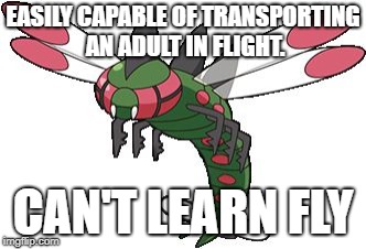 Yanmega - Pokemon | EASILY CAPABLE OF TRANSPORTING AN ADULT IN FLIGHT. CAN'T LEARN FLY | image tagged in yanmega,pokemon,fly | made w/ Imgflip meme maker