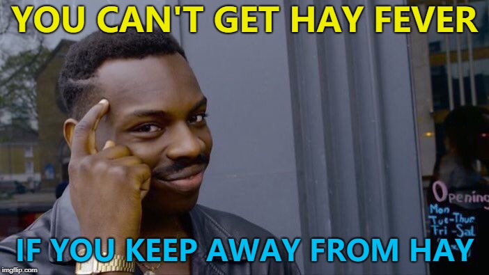 The Fonz gets "Eyy fever"... :) | YOU CAN'T GET HAY FEVER; IF YOU KEEP AWAY FROM HAY | image tagged in memes,roll safe think about it,hay fever | made w/ Imgflip meme maker