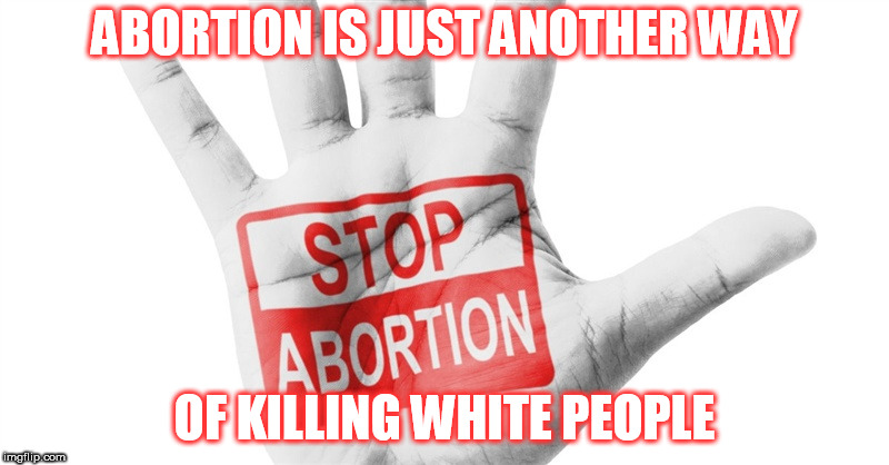  ABORTION IS JUST ANOTHER WAY; OF KILLING WHITE PEOPLE | image tagged in abortion,abortion is murder,white genocide,white people | made w/ Imgflip meme maker
