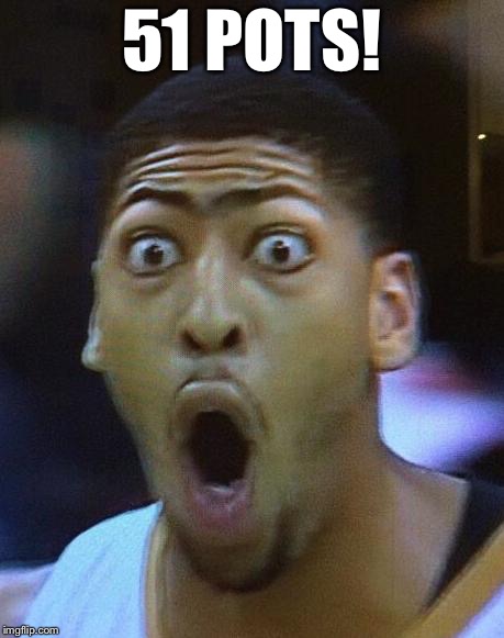 Shocked Face | 51 POTS! | image tagged in shocked face | made w/ Imgflip meme maker