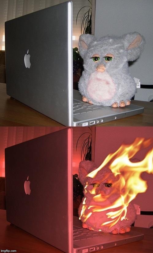 Furby Catch Fire Toxic Meme Blank Meme Template