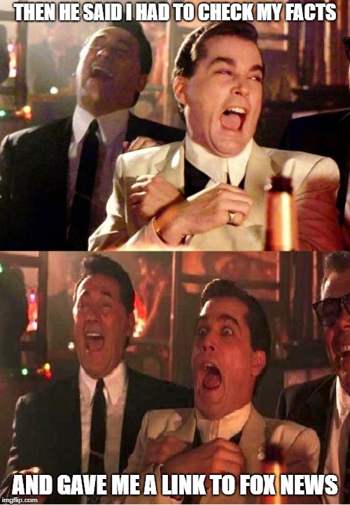 THEN HE SAID I HAD TO CHECK MY FACTS; AND GAVE ME A LINK TO FOX NEWS | image tagged in goodfellas | made w/ Imgflip meme maker