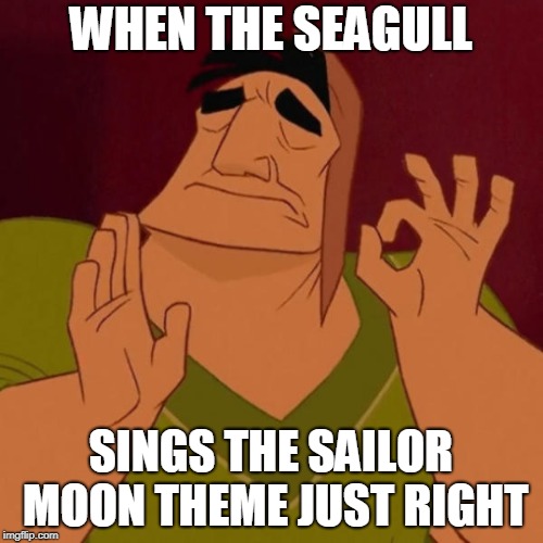 WHEN THE SEAGULL SINGS THE SAILOR MOON THEME JUST RIGHT | made w/ Imgflip meme maker
