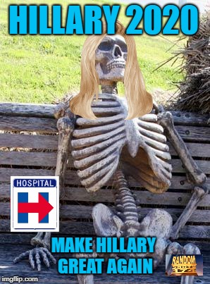 Waiting Skeleton Meme | HILLARY 2020; MAKE HILLARY GREAT AGAIN | image tagged in memes,waiting skeleton | made w/ Imgflip meme maker