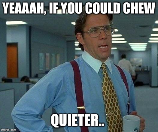 That Would Be Great Meme | YEAAAH, IF YOU COULD CHEW QUIETER.. | image tagged in memes,that would be great | made w/ Imgflip meme maker