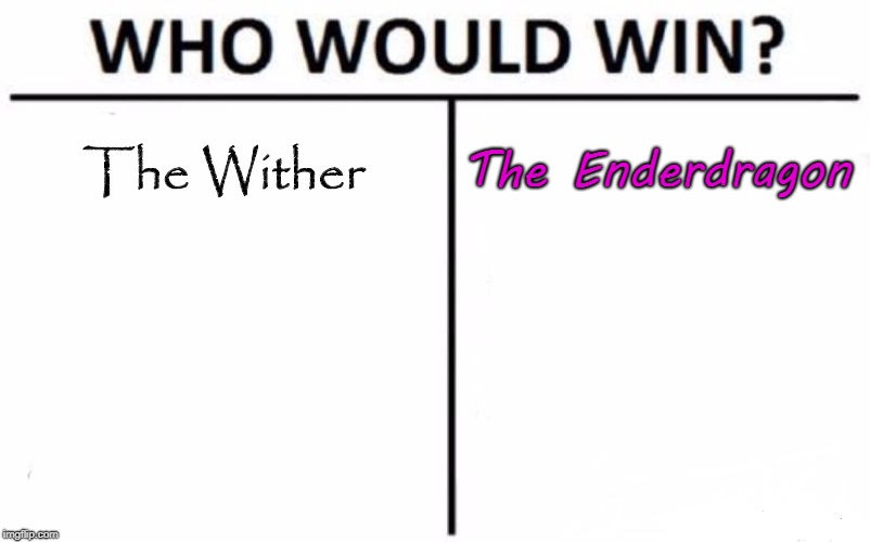 Who Would Win? | The Wither; The Enderdragon | image tagged in memes,who would win | made w/ Imgflip meme maker