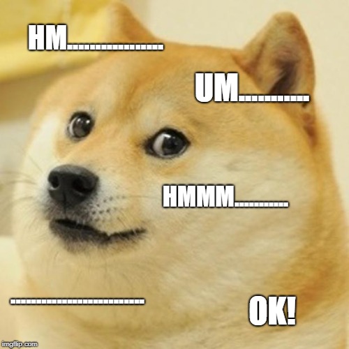 Doge Meme | HM................. UM........... HMMM........... .......................... OK! | image tagged in memes,doge | made w/ Imgflip meme maker