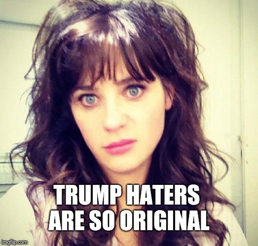 Zooey Deschanel | TRUMP HATERS ARE SO ORIGINAL | image tagged in zooey deschanel | made w/ Imgflip meme maker