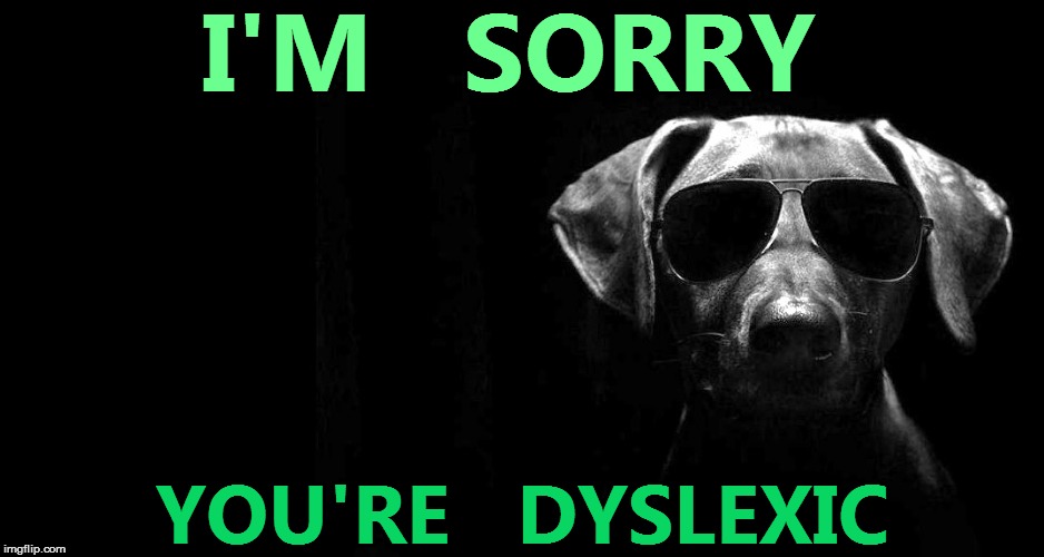 I'M   SORRY YOU'RE   DYSLEXIC | made w/ Imgflip meme maker
