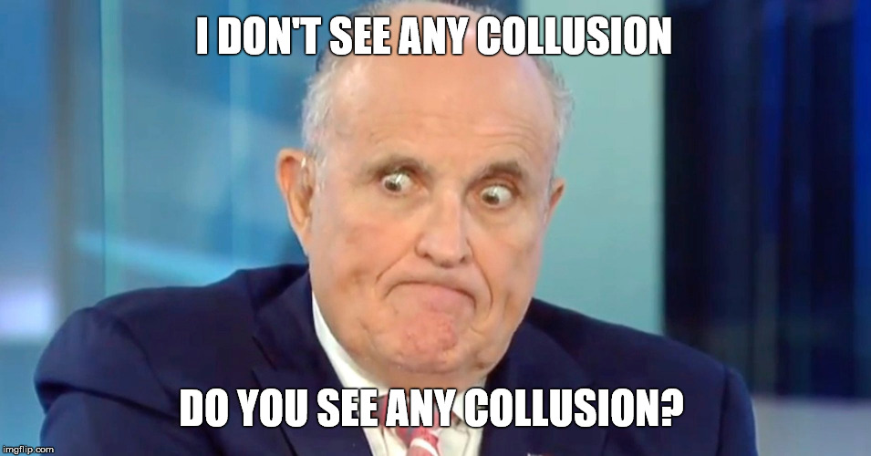 I DON'T SEE ANY COLLUSION; DO YOU SEE ANY COLLUSION? | image tagged in trump russia collusion | made w/ Imgflip meme maker