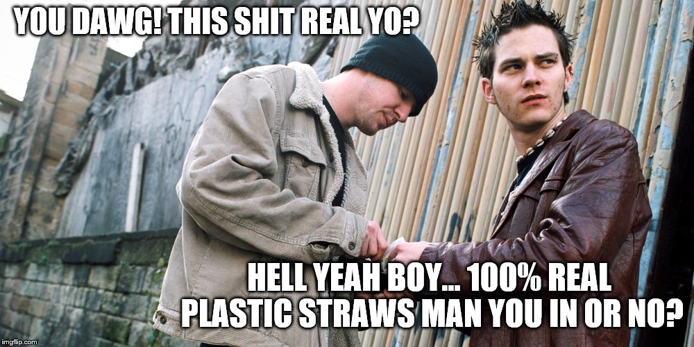 YOU DAWG! THIS SHIT REAL YO? HELL YEAH BOY... 100% REAL PLASTIC STRAWS MAN YOU IN OR NO? | made w/ Imgflip meme maker